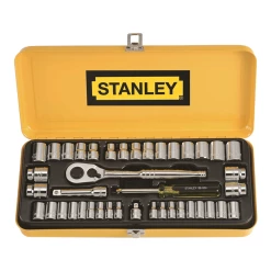 Cheapest 😀 Stanley 1/4" & 3/8" Drive Socket Set - 41 Piece Silver Metallic - To Australia 👏